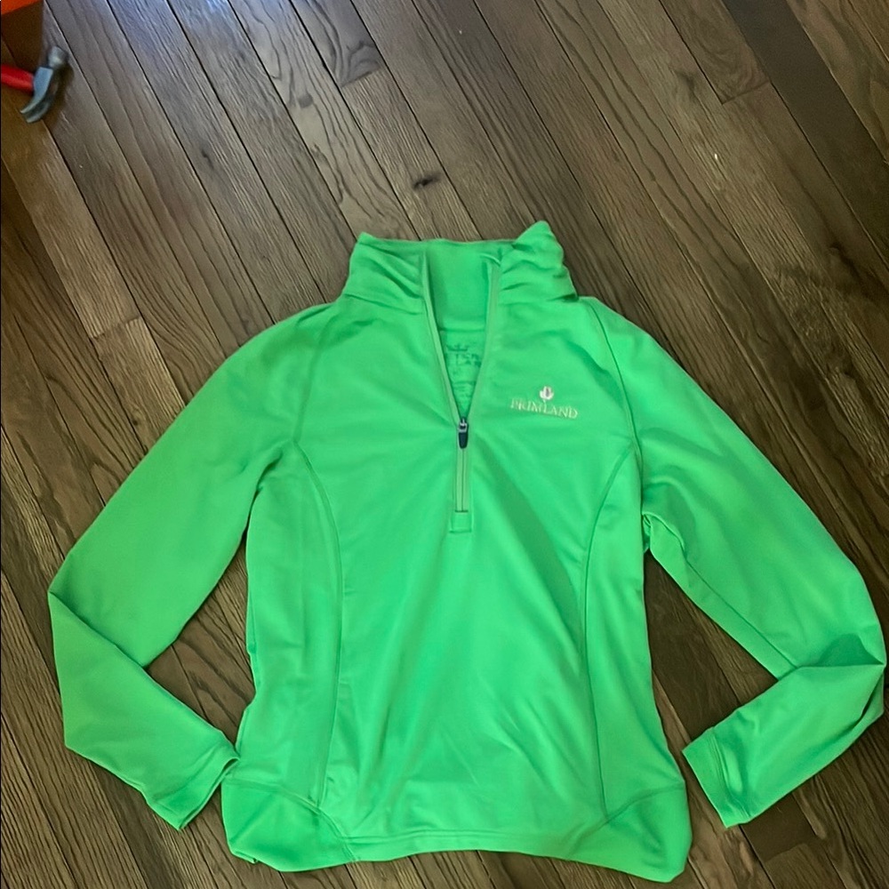 Primland Resort Peter Millar lime green element wicking zip up